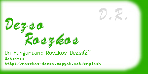 dezso roszkos business card